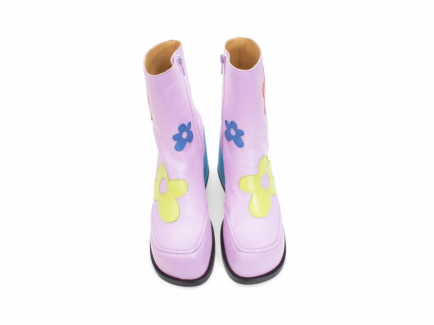 Feminine Floral Zip Boots