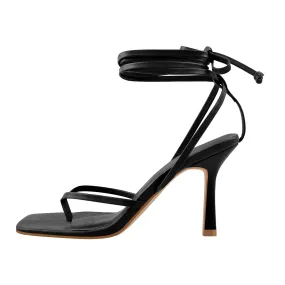 Open-Toe Lace-Up Flip-Flop Sandals