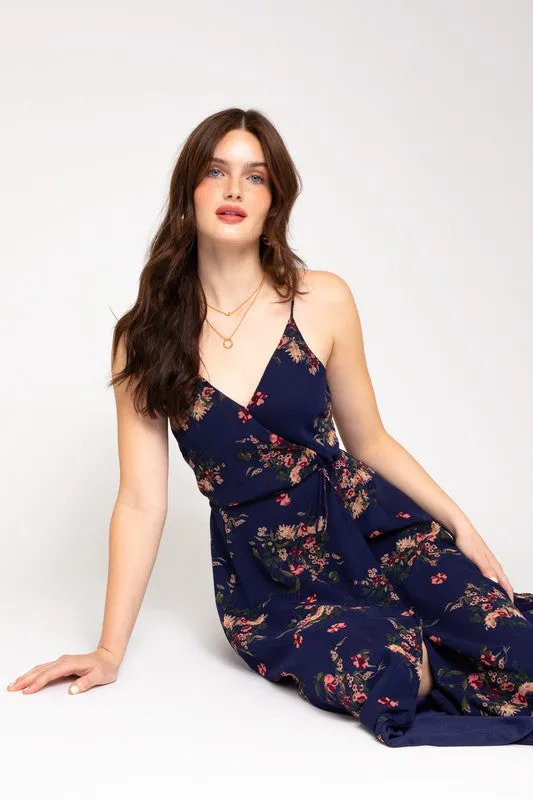 Floral Printed Maxi Wrap Dress with Spa Strap