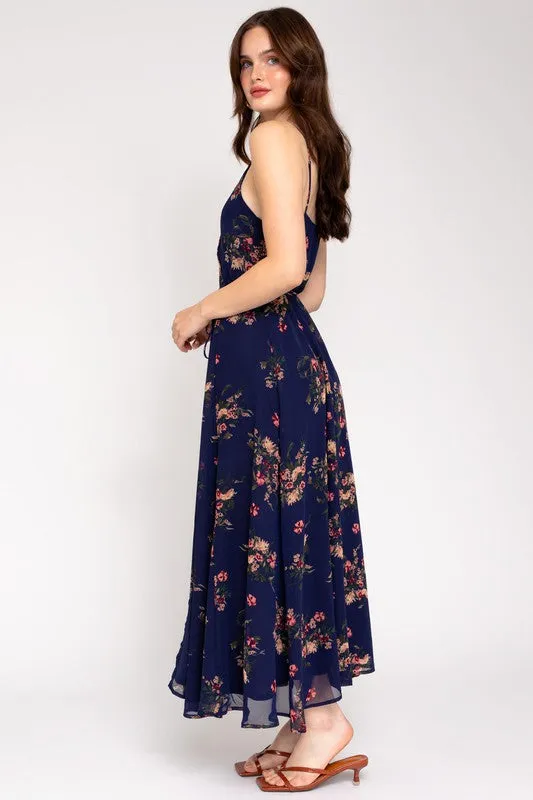 Floral Printed Maxi Wrap Dress with Spa Strap