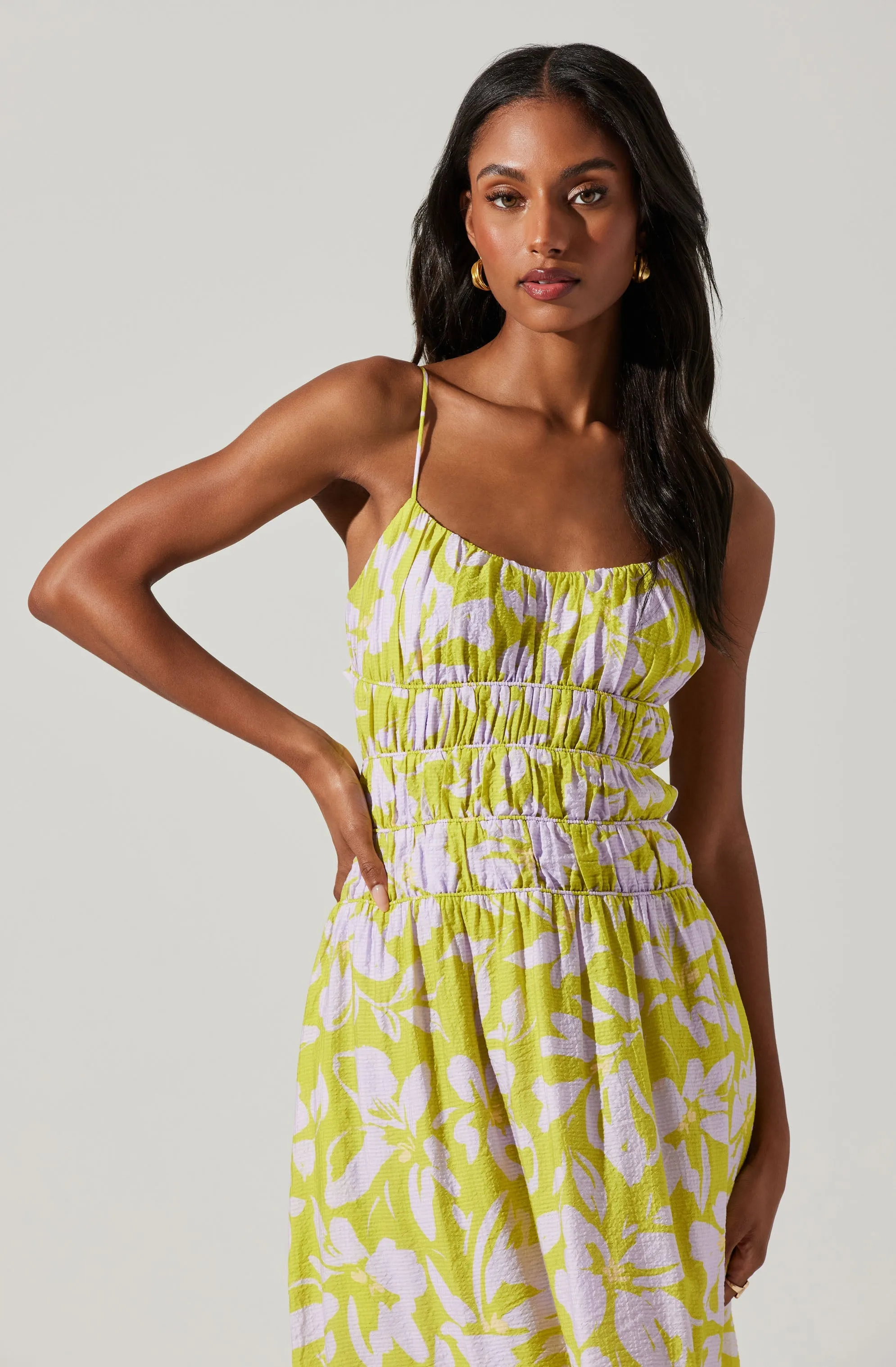 Andrina Smocked Midi Dress