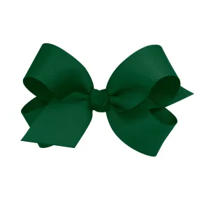 Forest Green Large Grosgrain Hair Bow with Center Knot