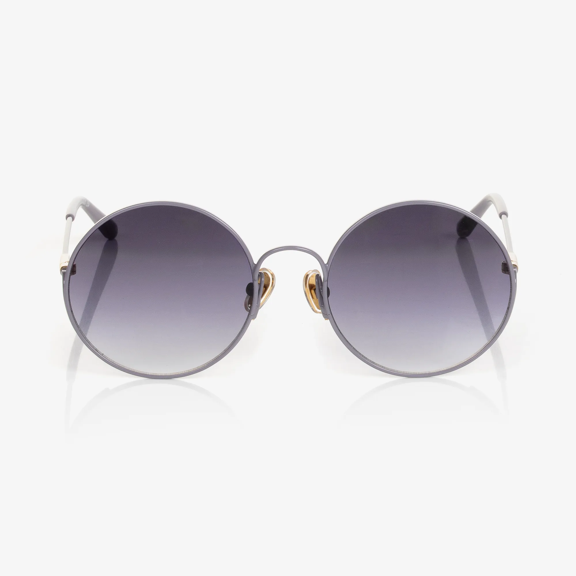 Girls Grey Circular Sunglasses