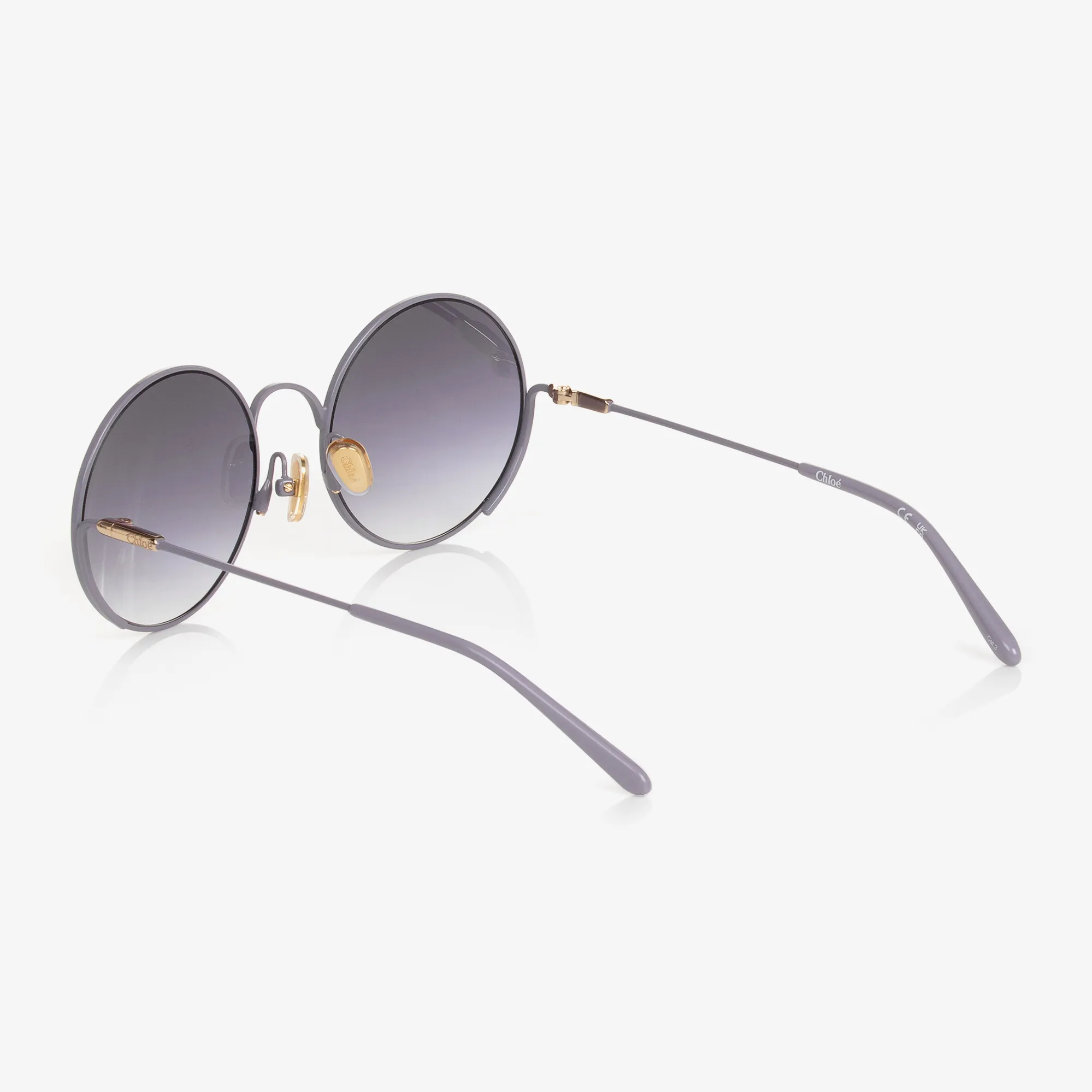 Girls Grey Circular Sunglasses