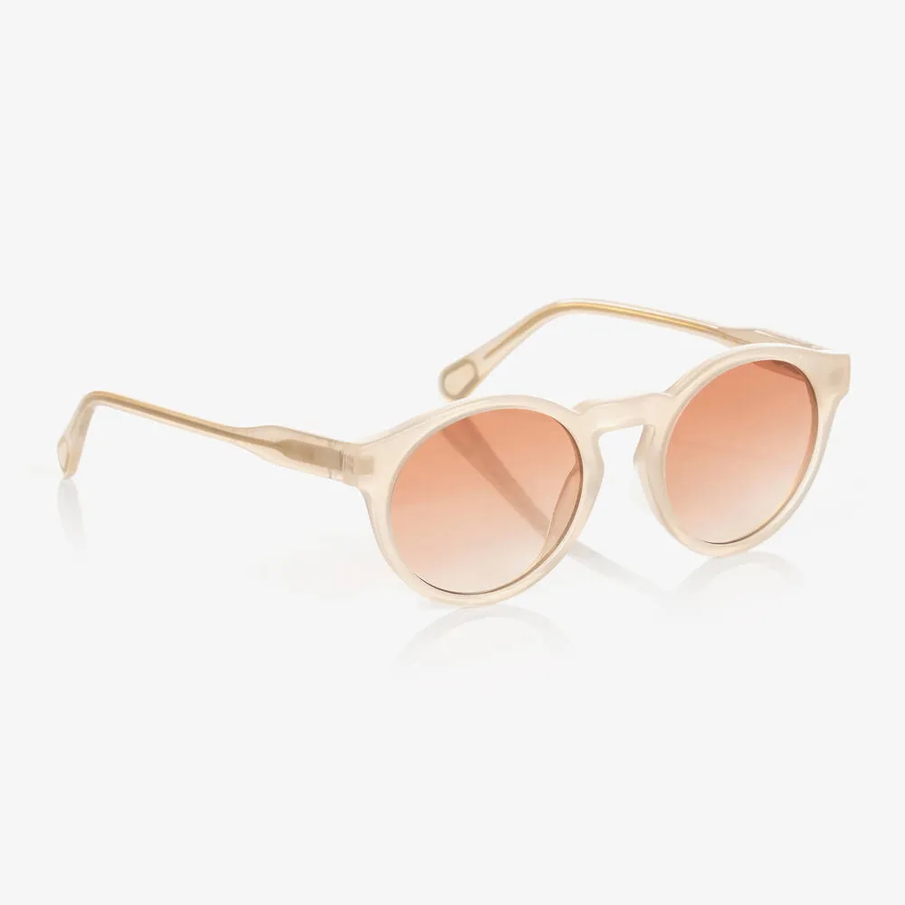 Girls Ivory Circular Sunglasses