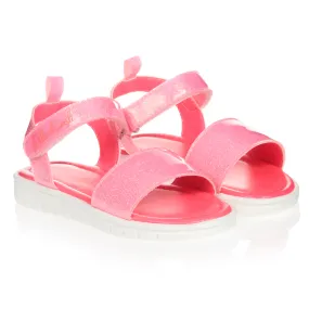 Girls Pink Bow Sandals