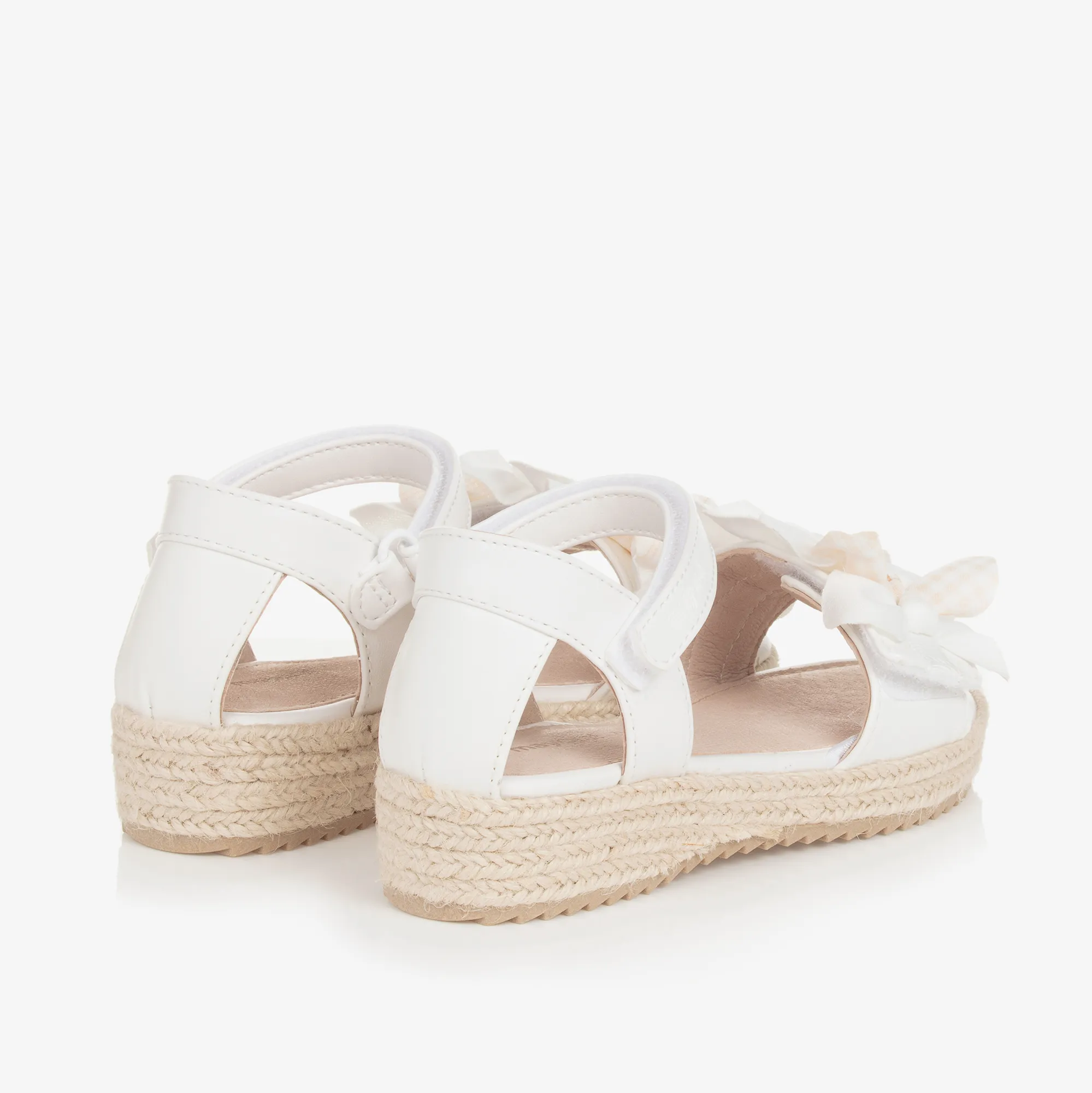 Girls White Bow Sandals