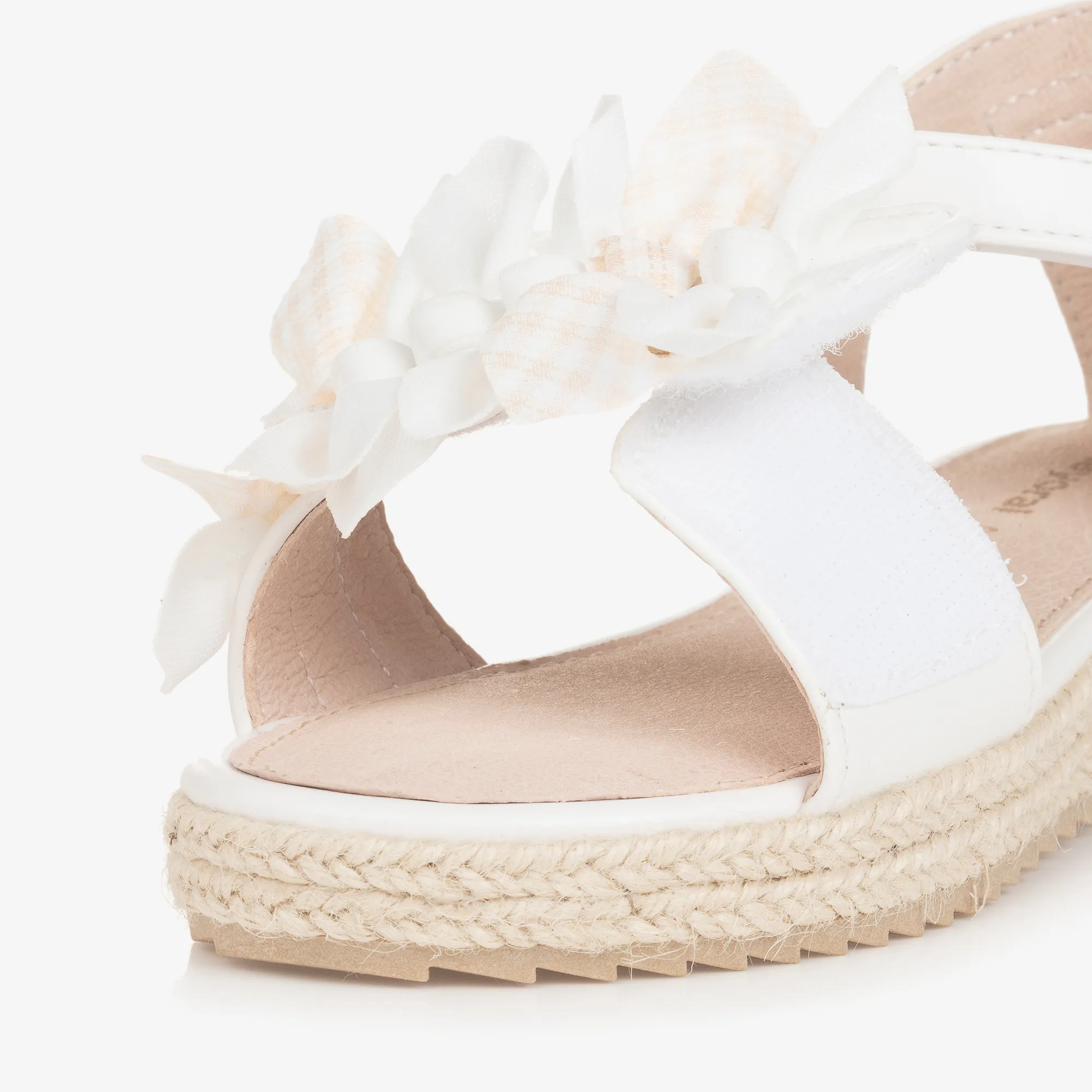 Girls White Bow Sandals