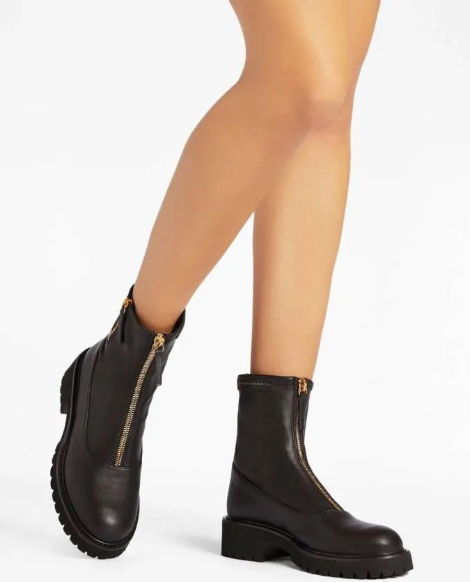 Black Zip-Up Boots