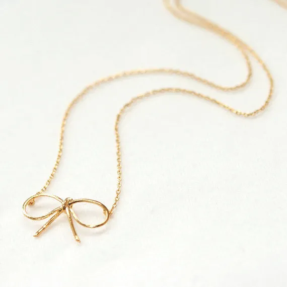 Gold Bow Necklace