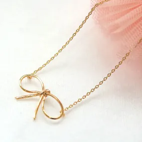 Gold Bow Necklace