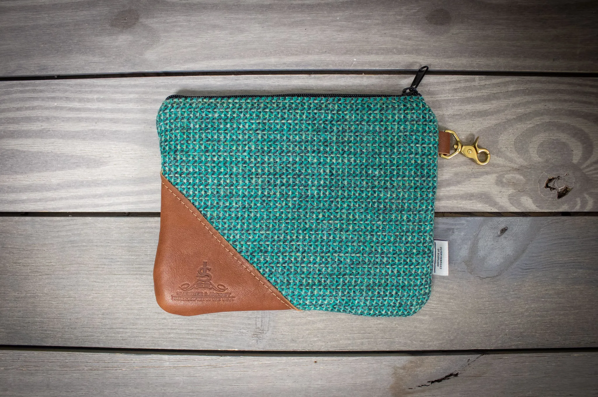 Green Harris Tweed Putter Cover and Valuables Pouch