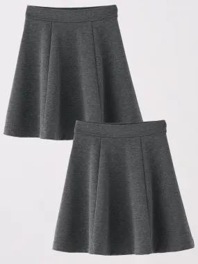 Grey Jersey Skater Skirts Everyday Girls Set of 2