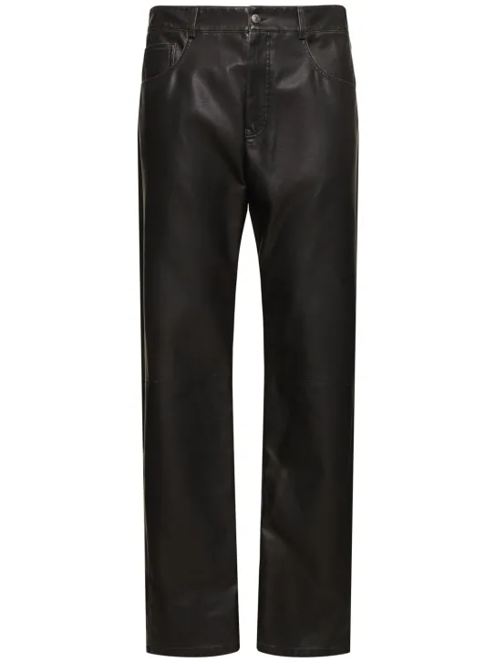 Hammered Faux Leather Pants by MSGM