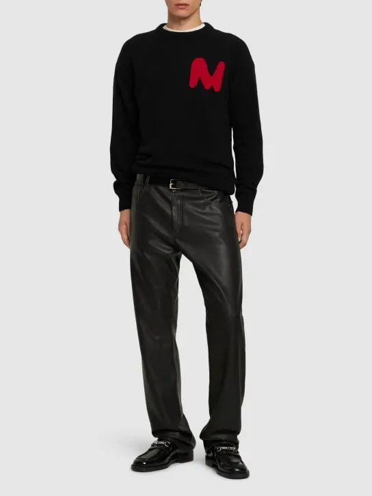 Hammered Faux Leather Pants by MSGM