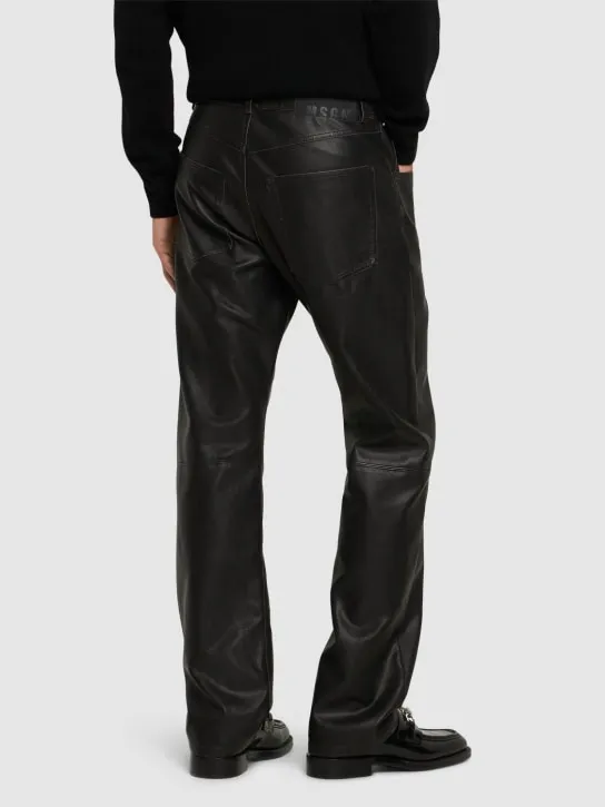 Hammered Faux Leather Pants by MSGM