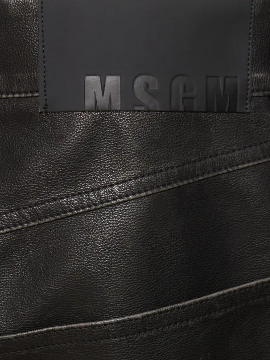 Hammered Faux Leather Pants by MSGM