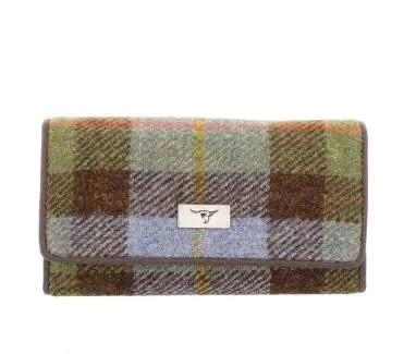 Long Tweed Wallet with Snap Closure