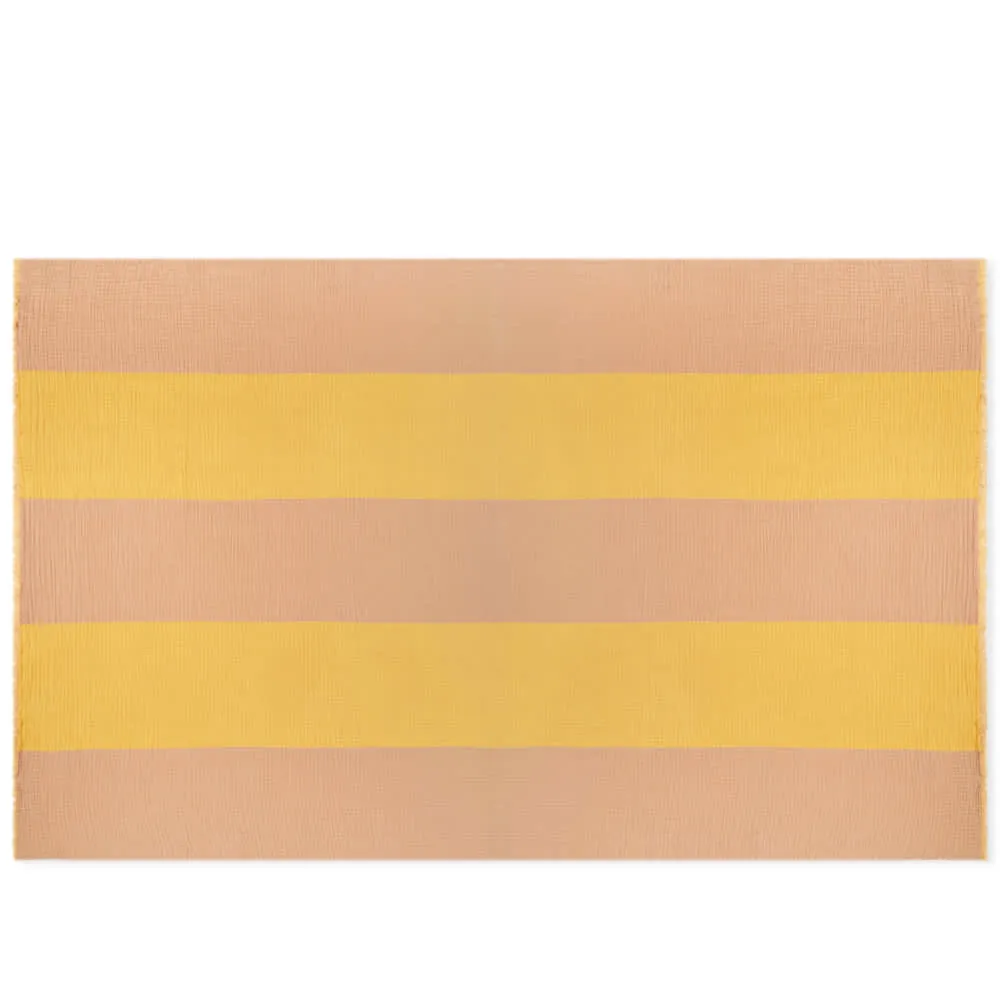 HAY Yellow Crinkle Stripe Plaid Throw