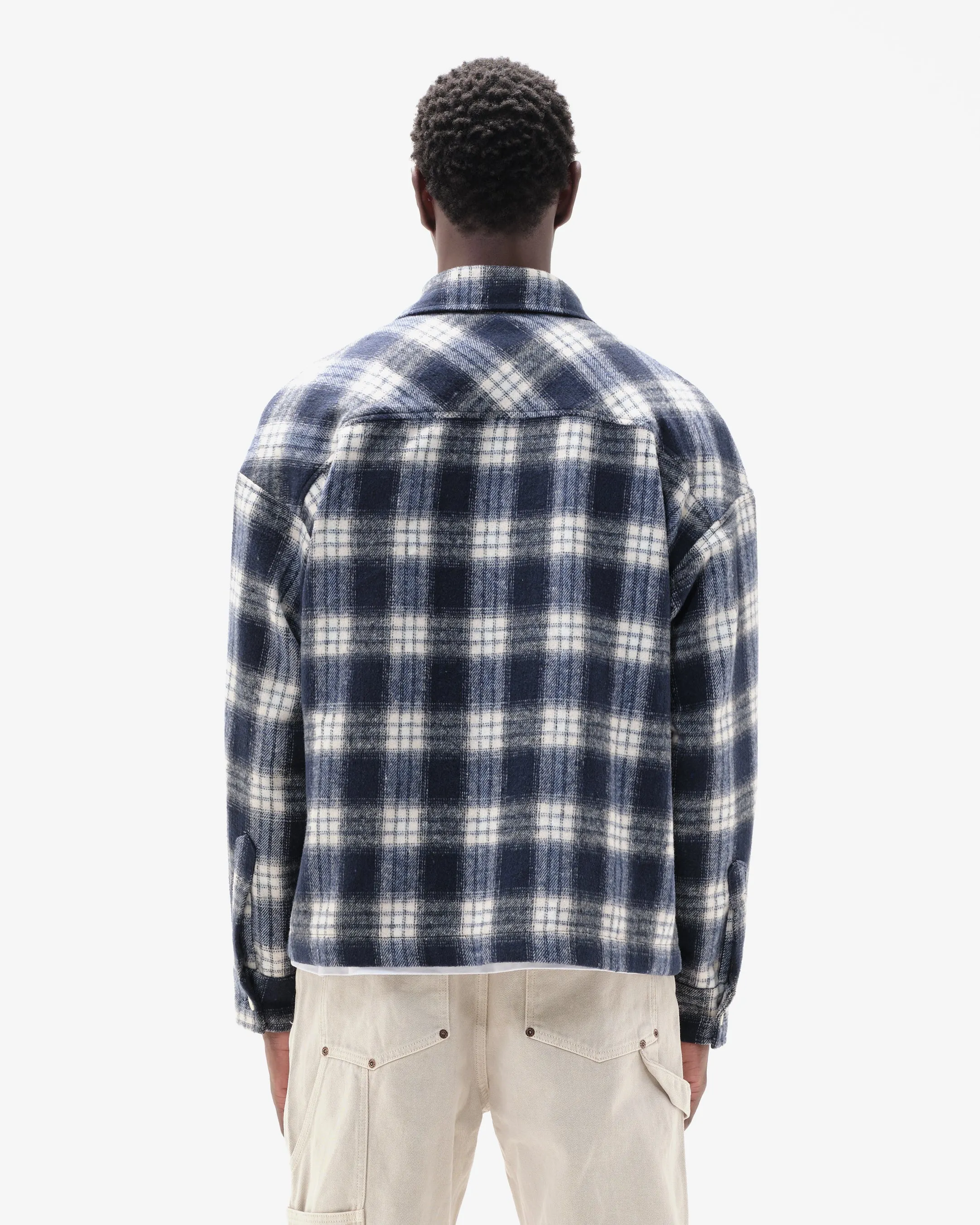 HEAVYWEIGHT FLANNEL - NAVY CREAM