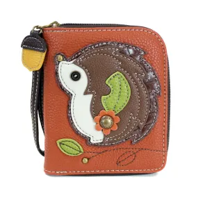 Orange Hedgehog Zip-Around Wallet