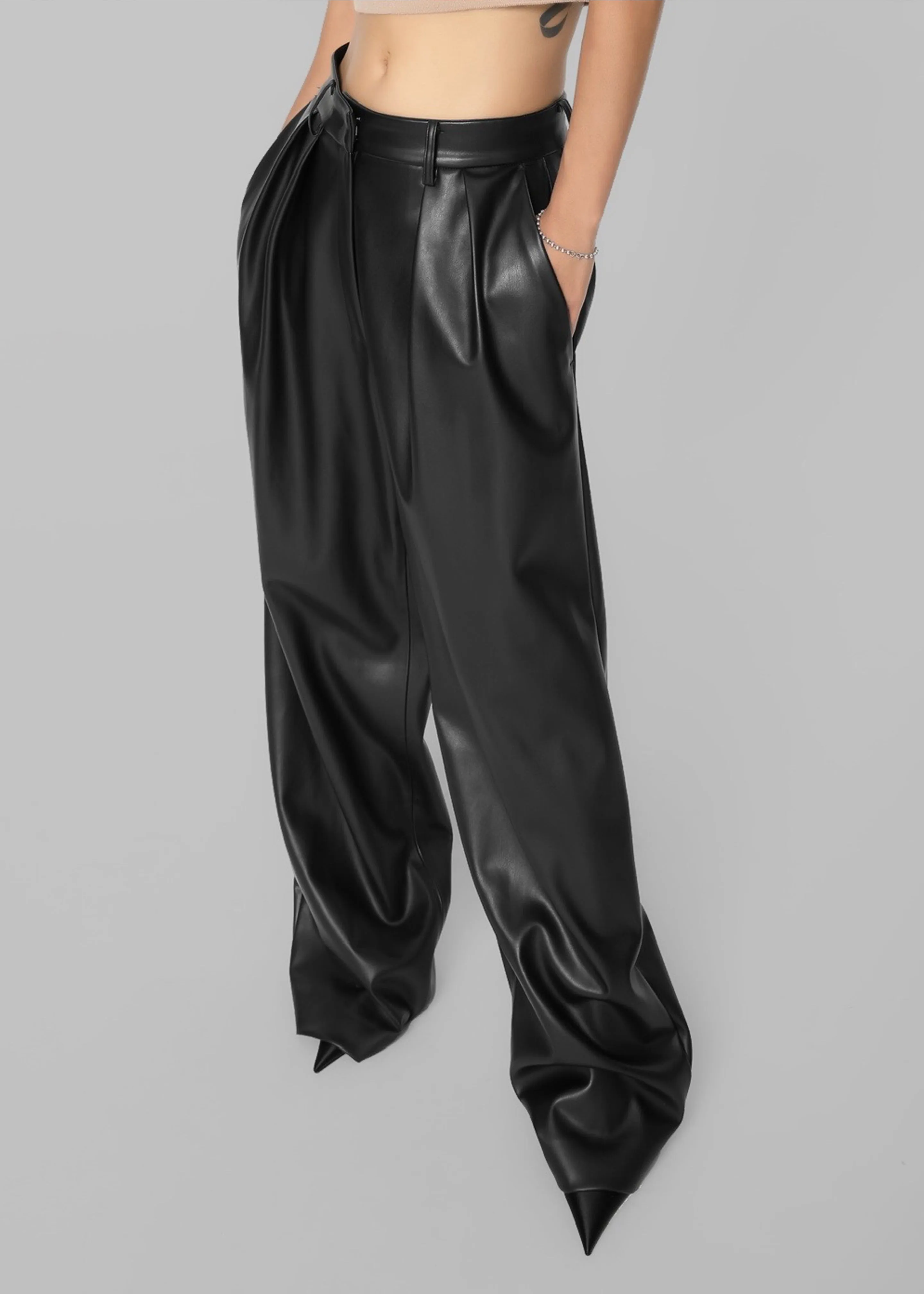 Helsinki Vegan Leather Black Trousers