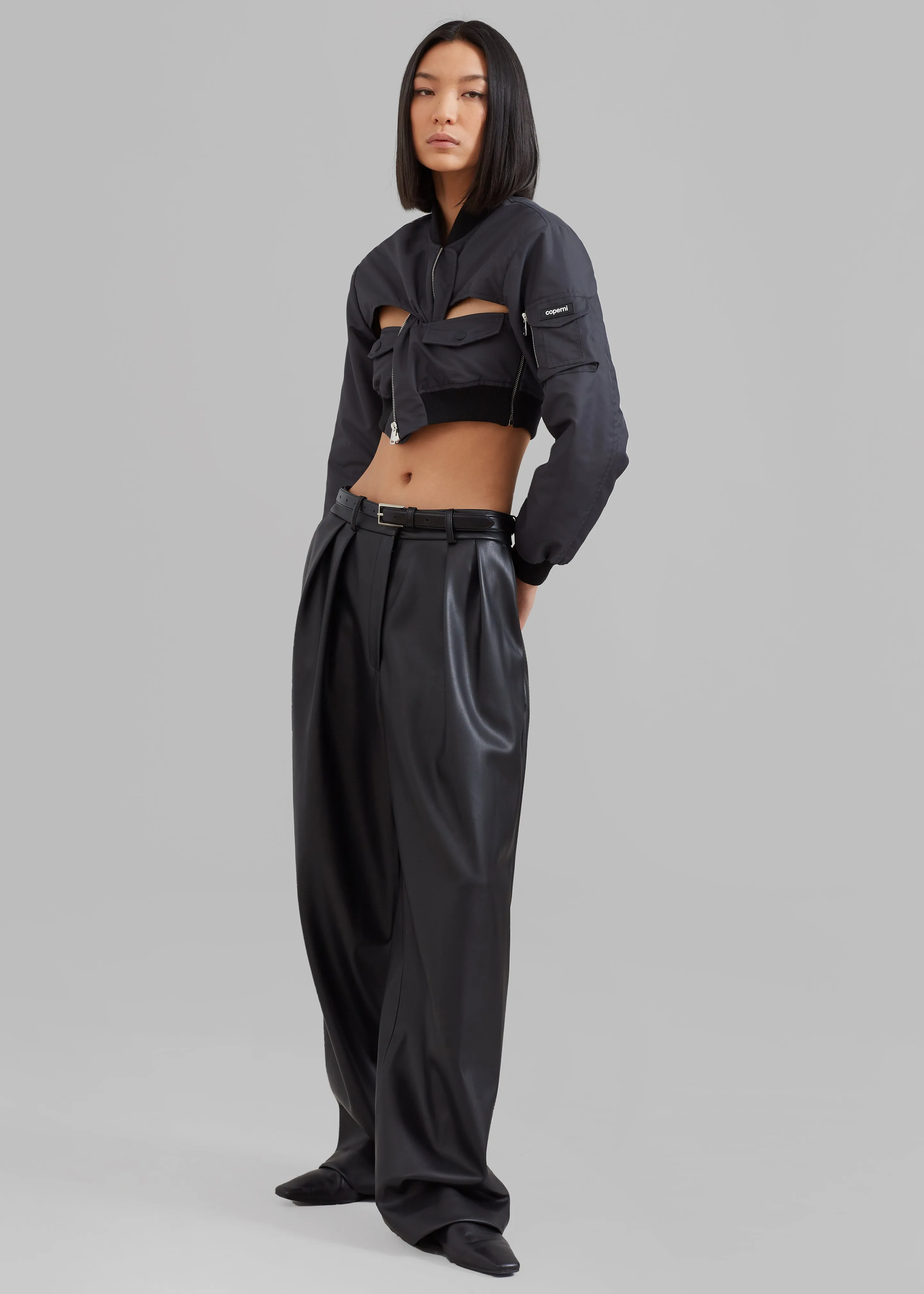 Helsinki Vegan Leather Black Trousers