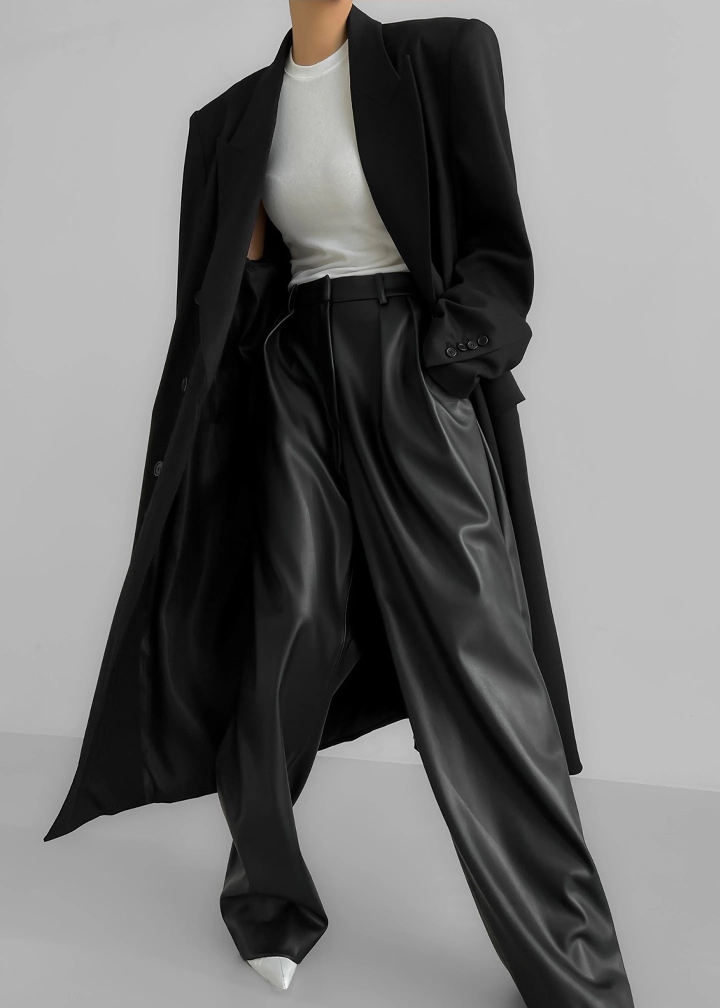 Helsinki Vegan Leather Black Trousers