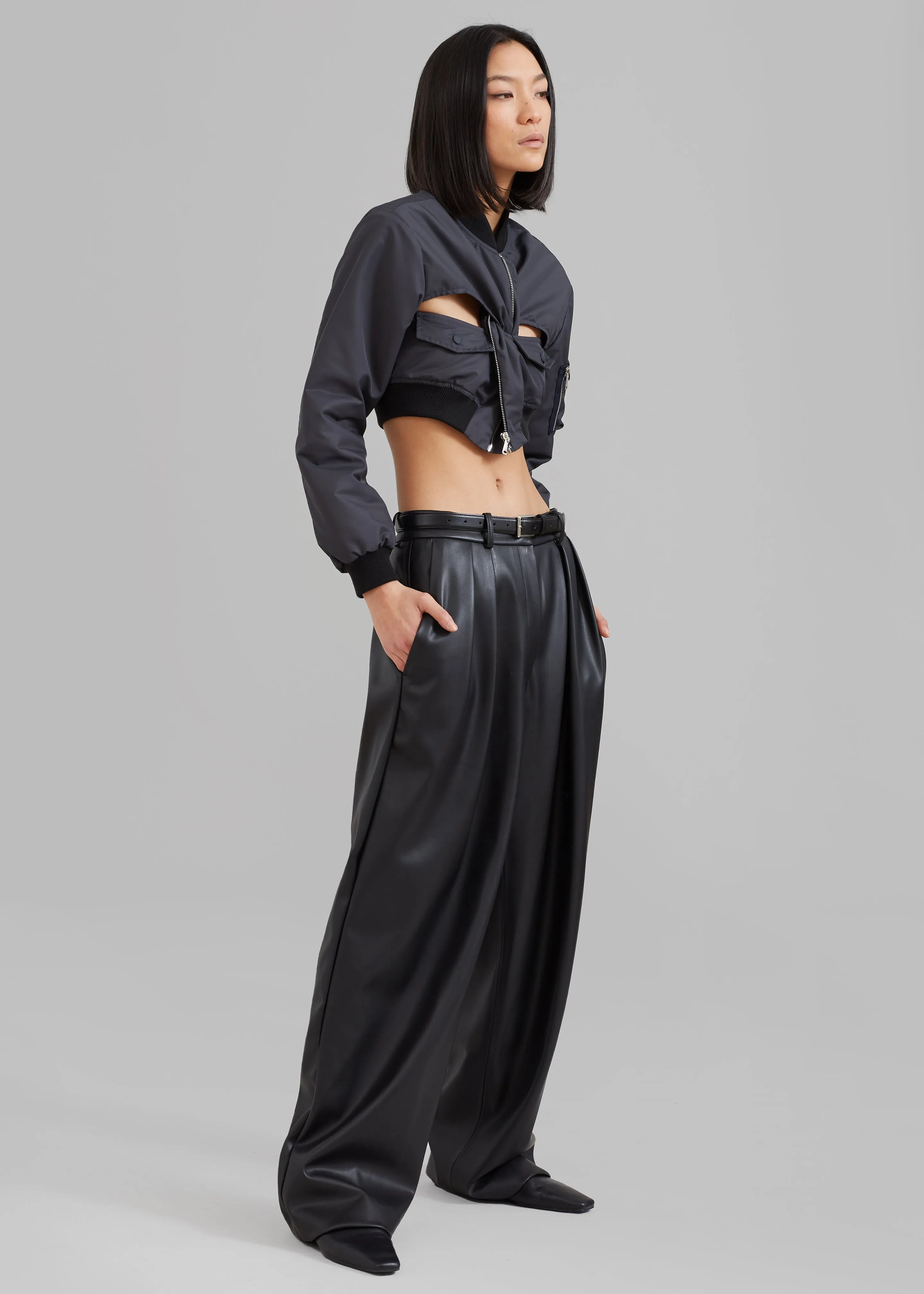 Helsinki Vegan Leather Black Trousers