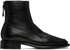 Black Zip-Up Boots with Quadra Design