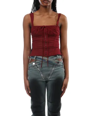 Burgundy Netting Corset by Nodress