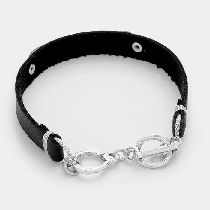 iLLASPARKZ Faith Faux Leather Toggle Bracelet