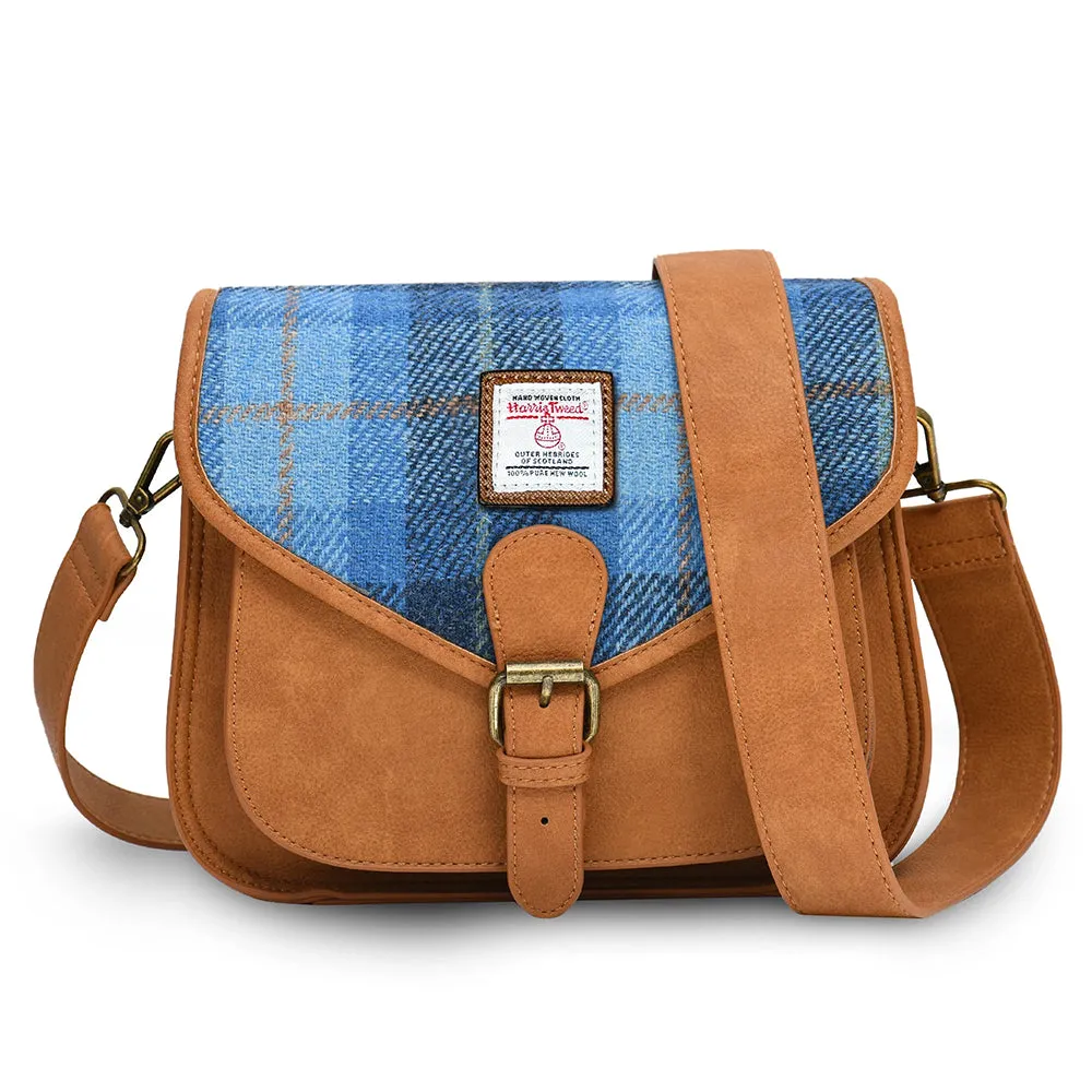 Large Saddle Bag with Harris Tweed Fabric for Islanders