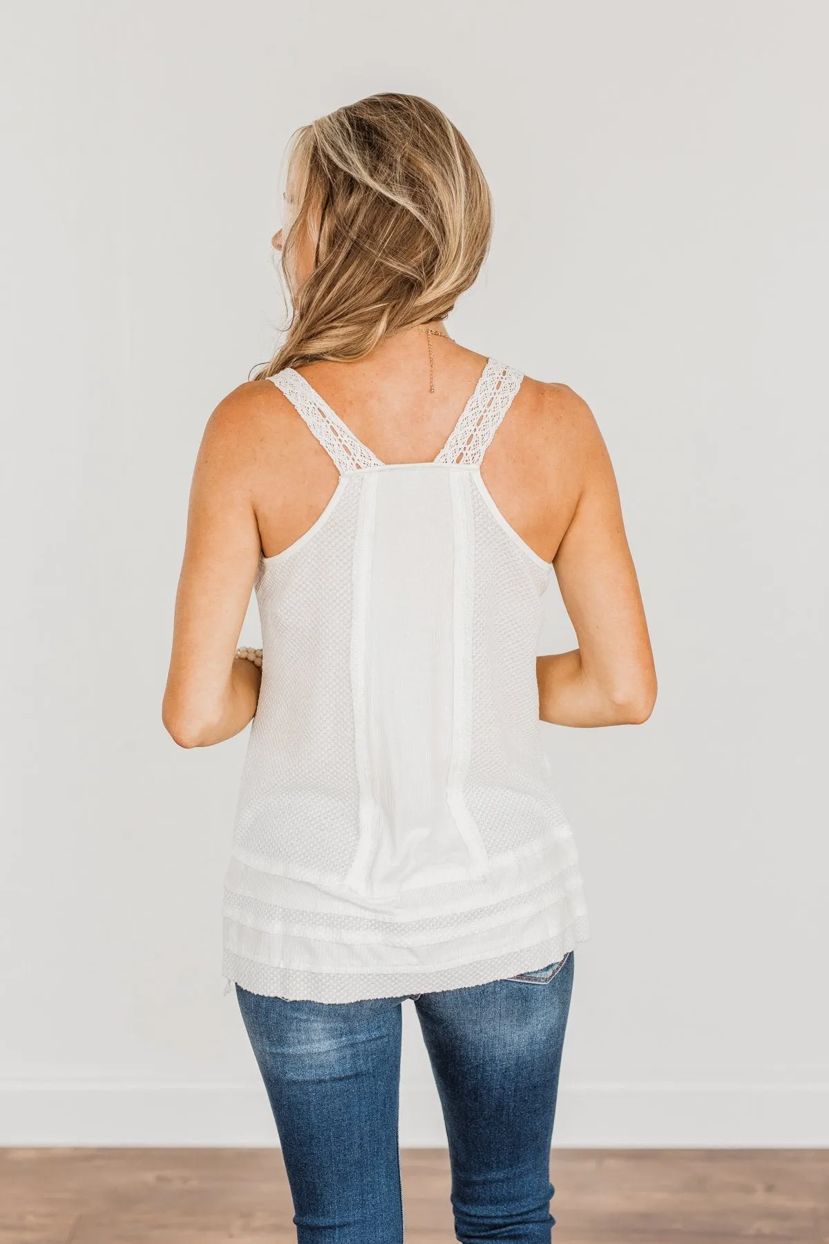 Ivory Knit Tank Top Set Yourself Free