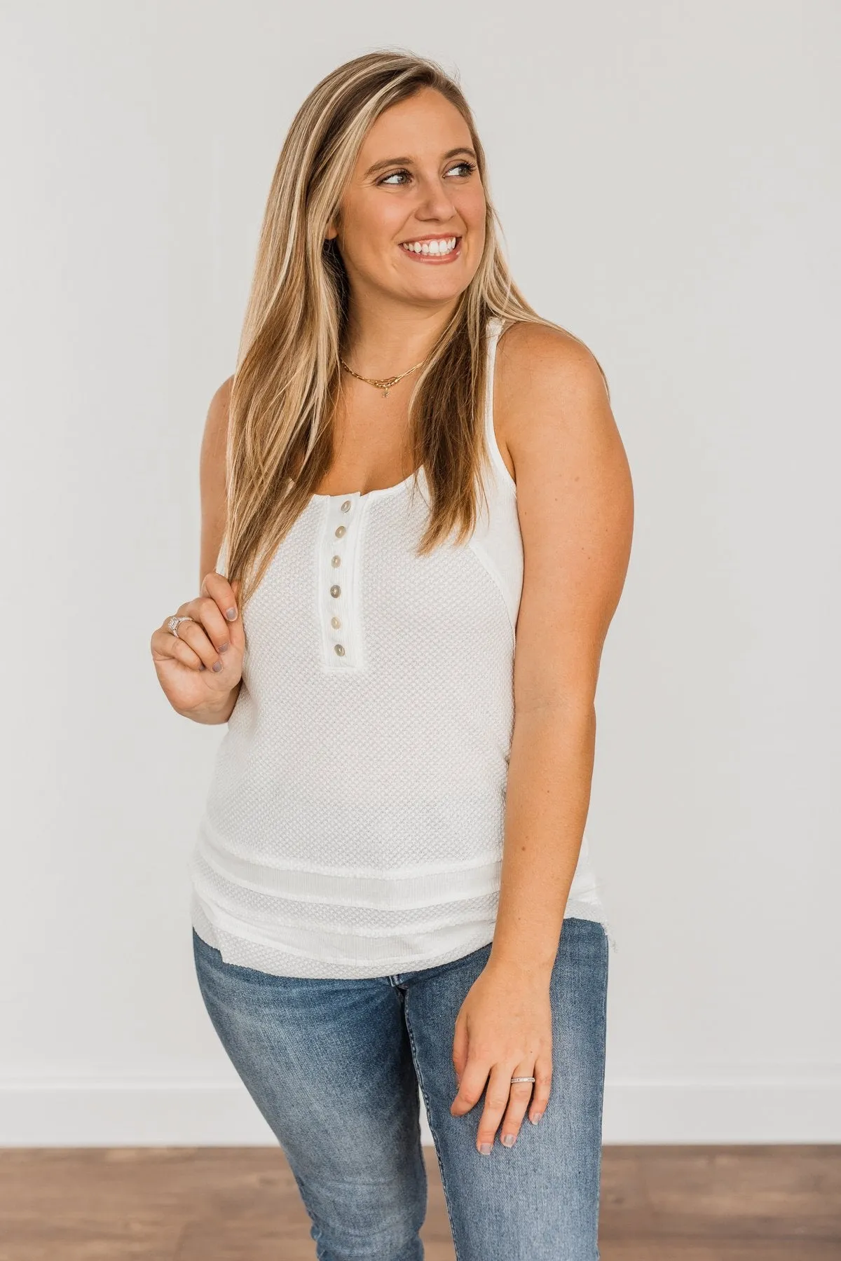 Ivory Knit Tank Top Set Yourself Free