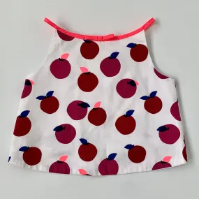 5-Year-Old Jacadi Apple Print Summer Top Adorned with Neon Bow