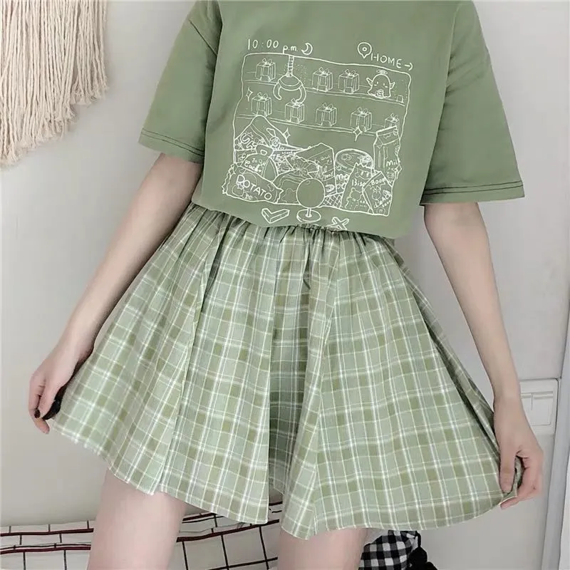 JAPANESE PLAID SKIRT STYLE PREPPY BY61050