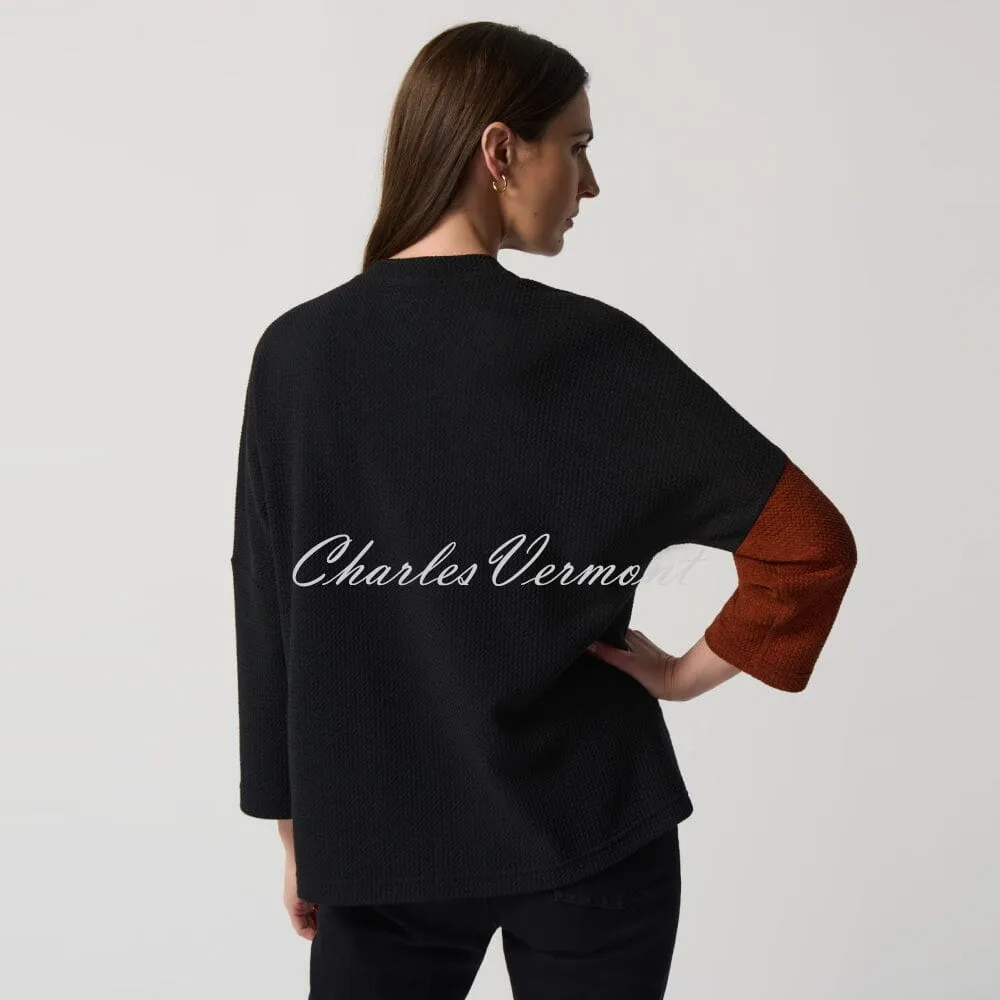 Colour-Block Faux Leather Top