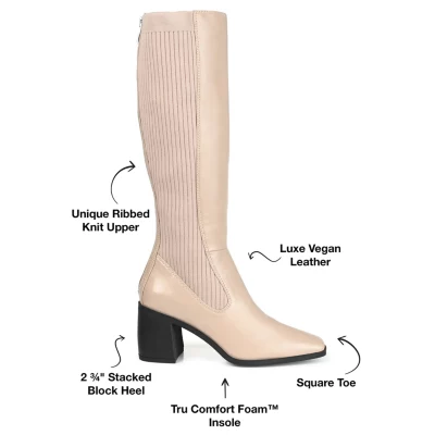 Journee Collection Womens Winny Stacked Heel Dress Boots