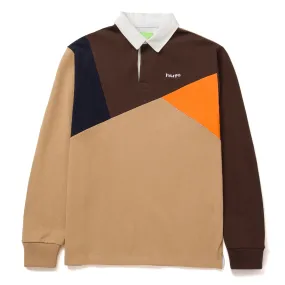 HUF KHAKI MIXED UP LS KNIT POLO