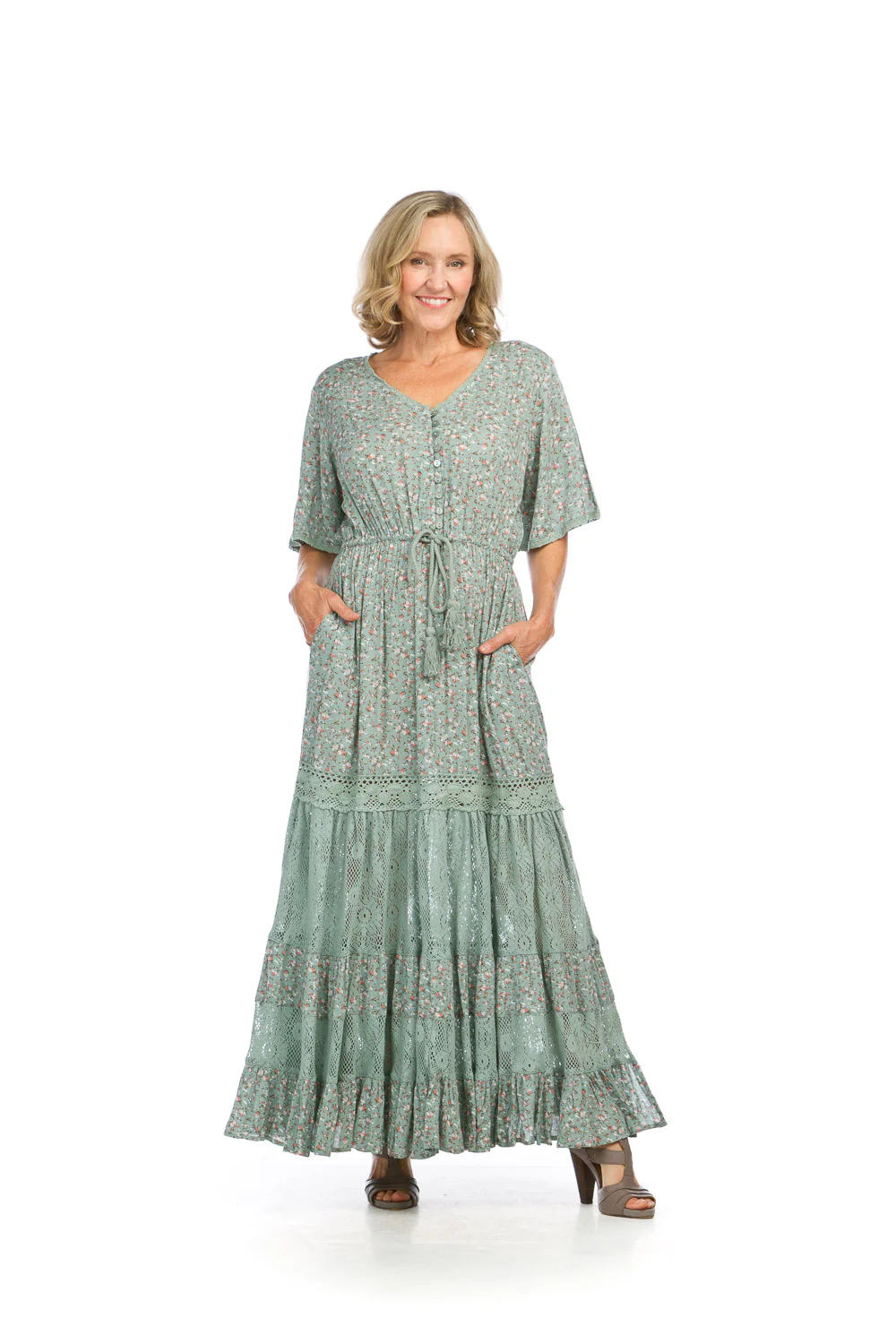 Lace Tiered Maxi Dress