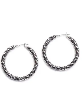 Palermo Edition Large Rhodium Hoop Earrings John Medeiros