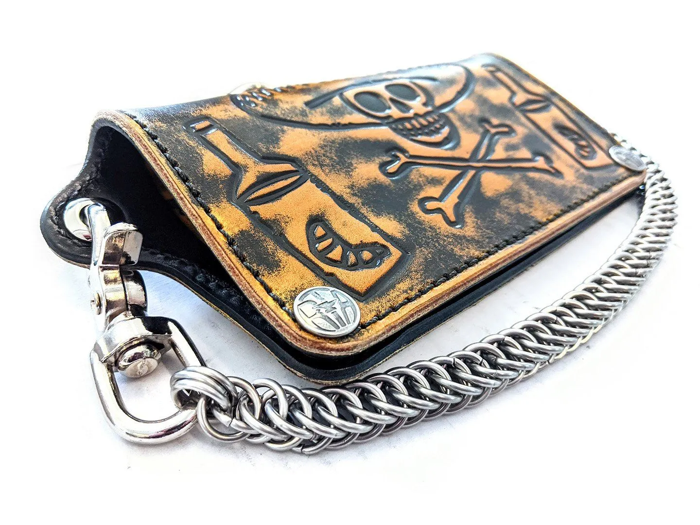 Amarillo Long Leather Biker Chain Wallet