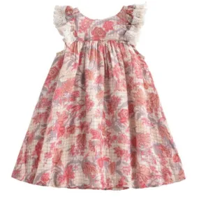 2-Year-Old Louise Misha Floral Dress Embellished with Gold Thread