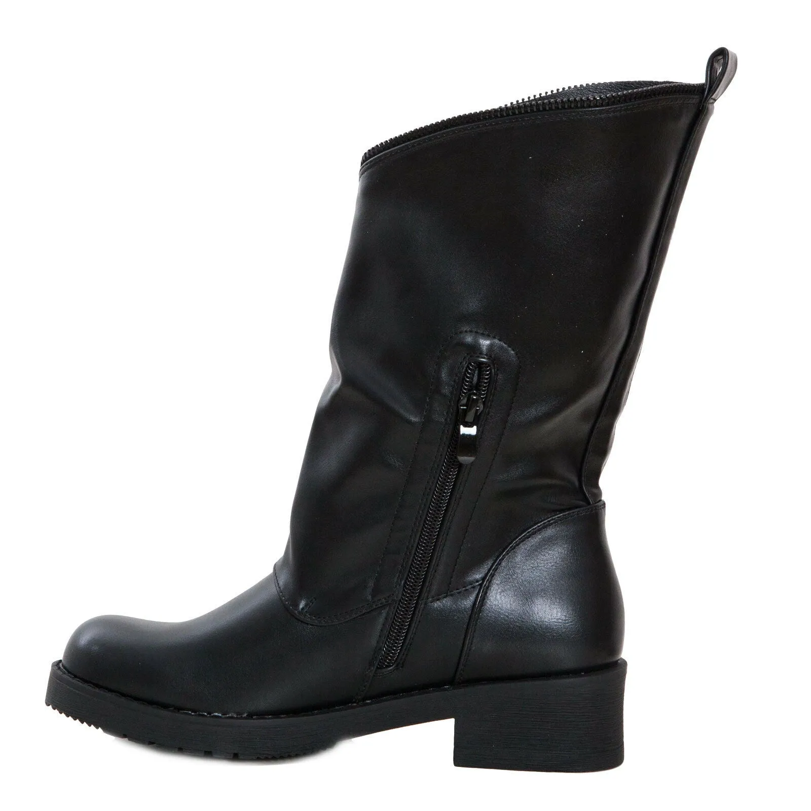 Low Biker Boots with Buckles