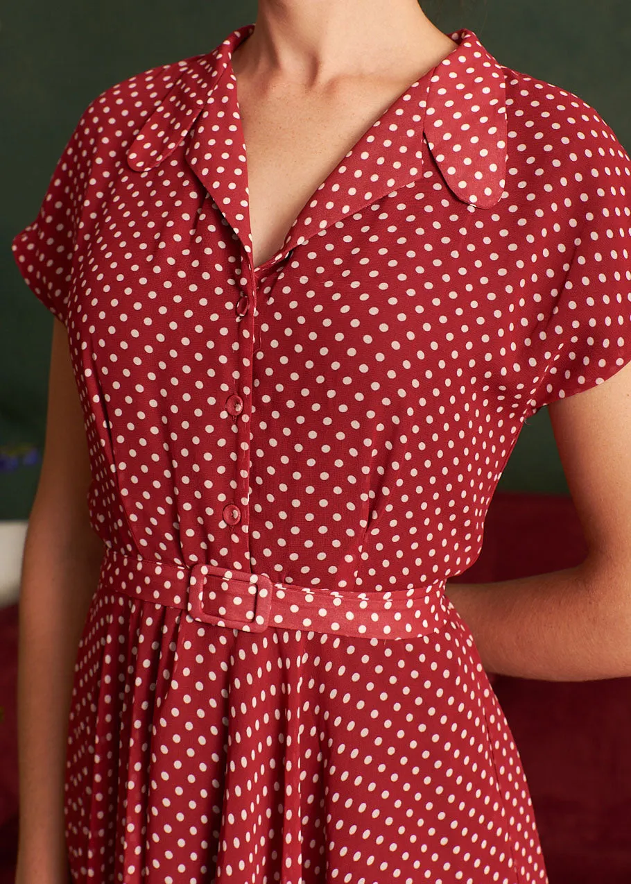 Red Polka Dot Casual Dress