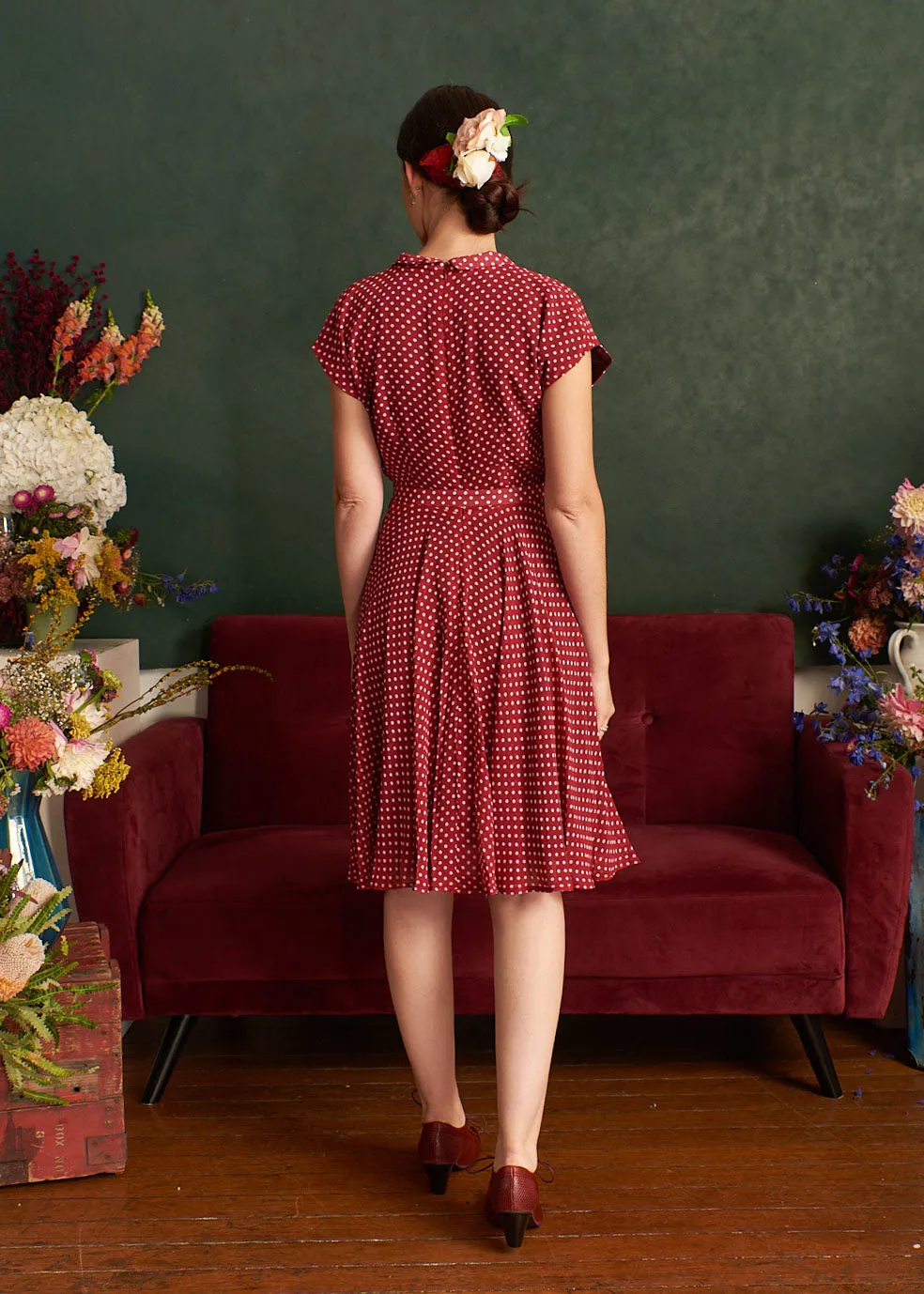 Red Polka Dot Casual Dress