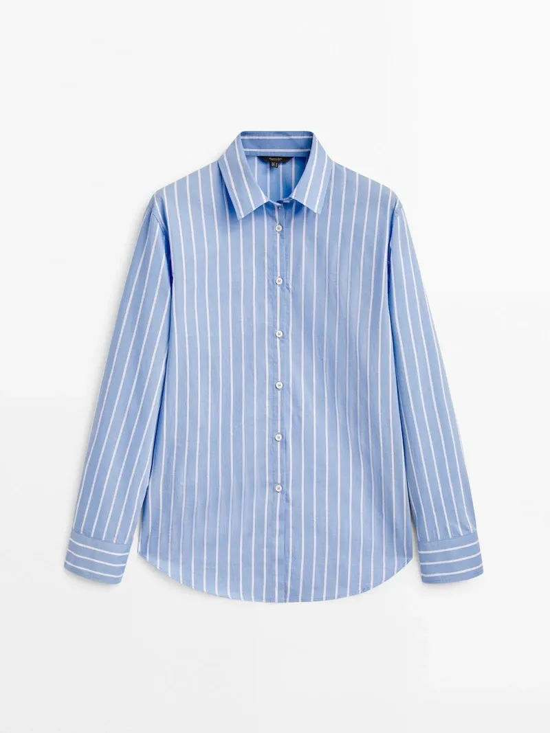 Stripes Casual Long Sleeve Cotton Office