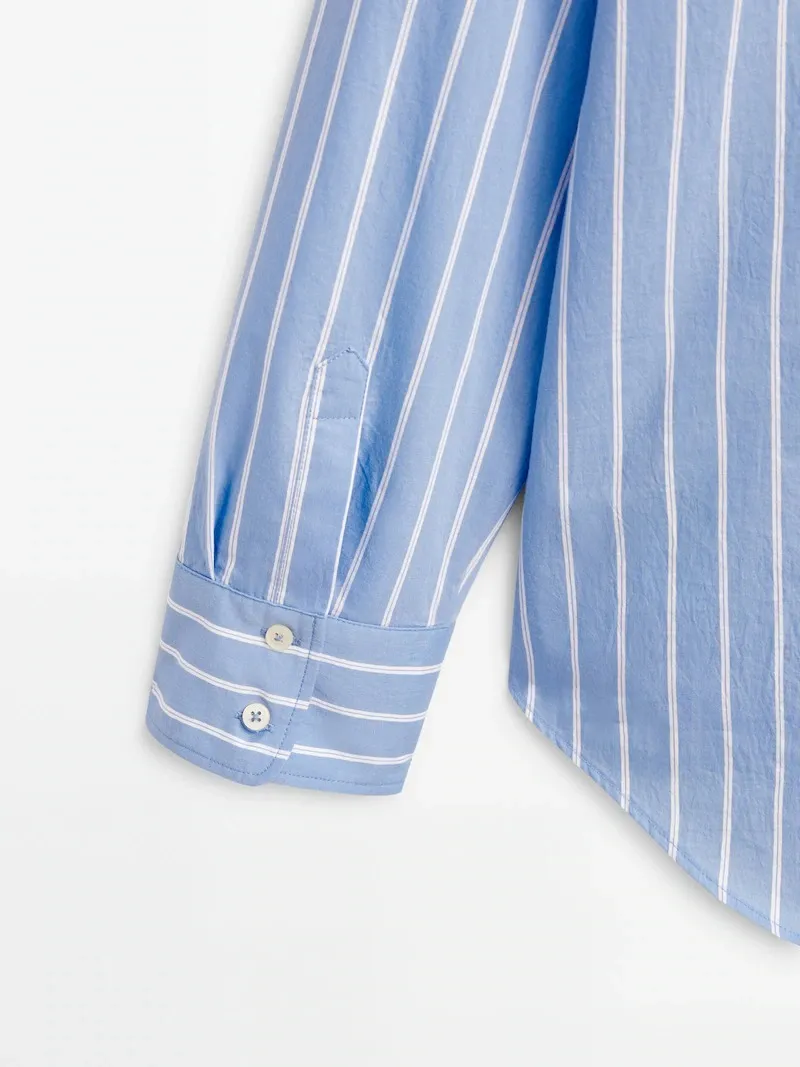 Stripes Casual Long Sleeve Cotton Office