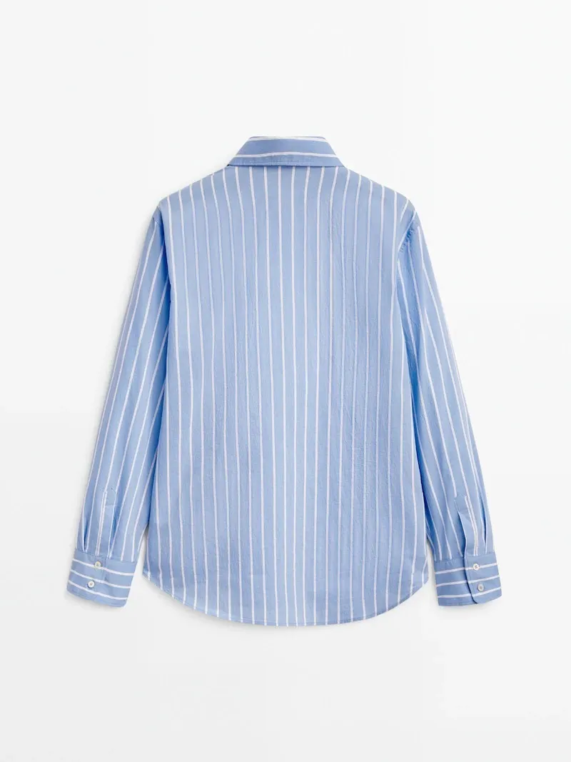 Stripes Casual Long Sleeve Cotton Office